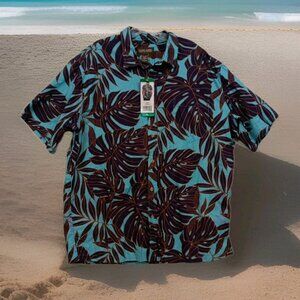 Cookie Street NEW  Leaf Print Hawaiian Shirt – Men’s XL – NWT Aloha Style